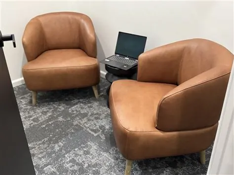 A consulting lounge with comfortable chairs